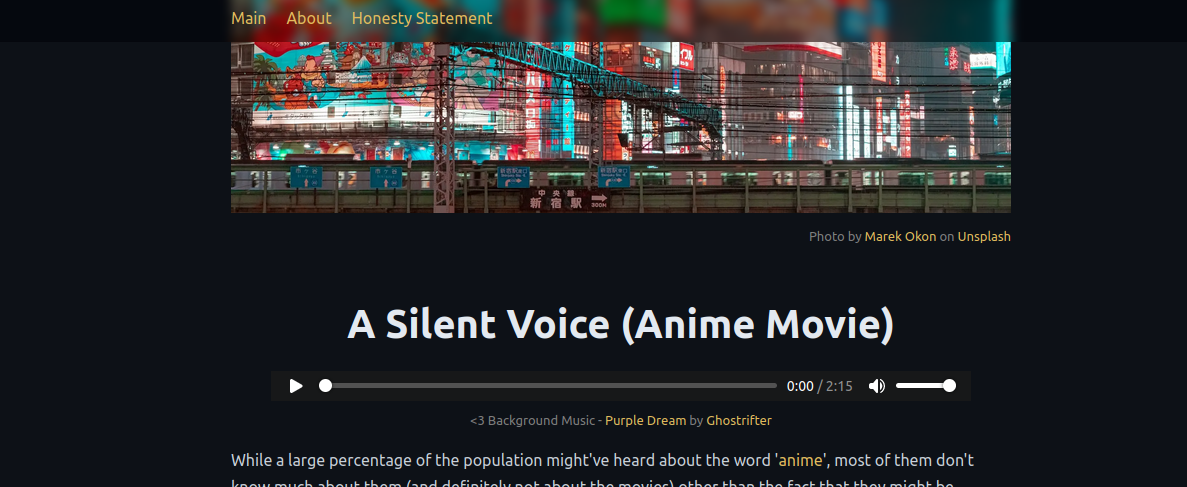 Screenshot of the project.
